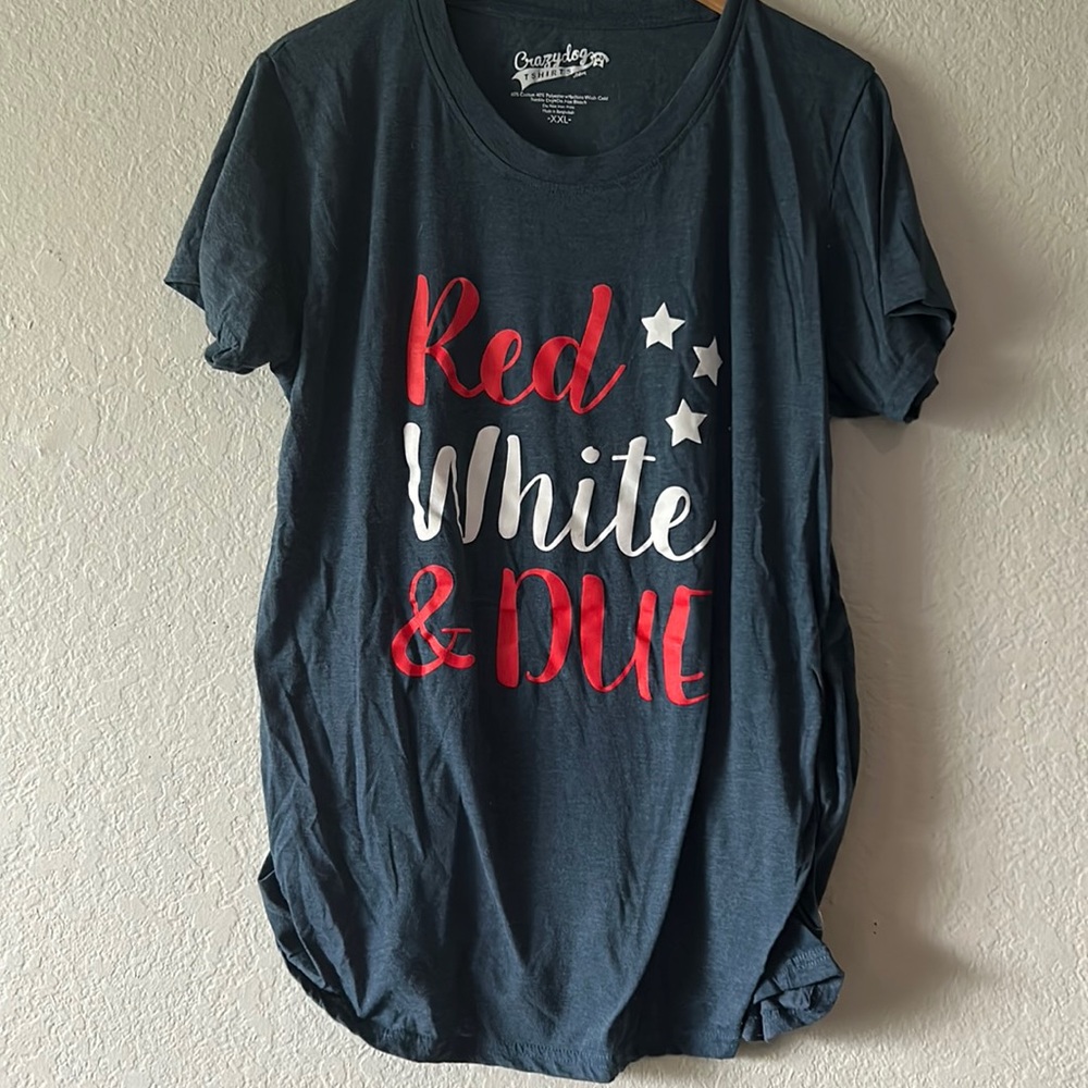 Maternity Red white & dye shirt - Picture 1 of 3